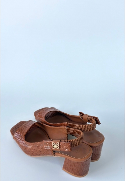 Alessi Kahve Rugan Topuklu Ayakkabı