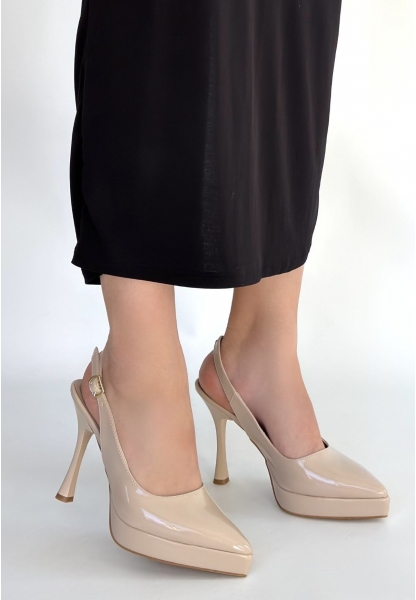 Arim Bej Rugan Platform Topuk Ayakkabı
