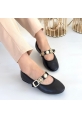 Atnis Siyah Cilt Babet Ayakkabı