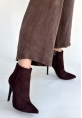Blan Acı Kahve Süet Topuklu Bot