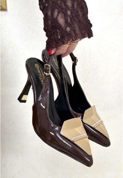 Bonwe  Kahverengi Rugan Topuklu Ayakkabı