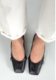 Cande Siyah Cilt Topuklu Ayakkabı