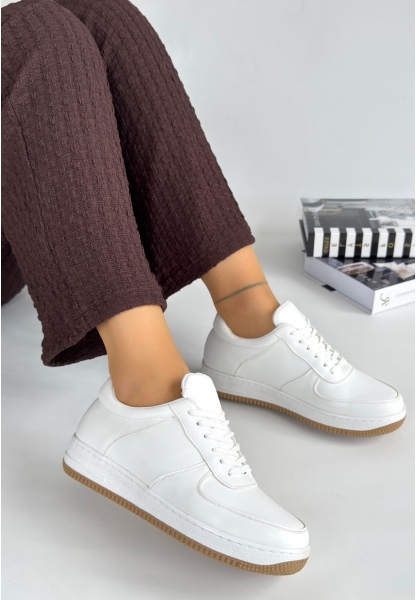 Ceyyan Beyaz Cilt Bağcıklı Spor Ayakkabı