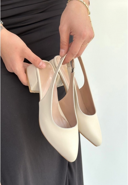 Evia Bej Cilt Topuklu Ayakkabı