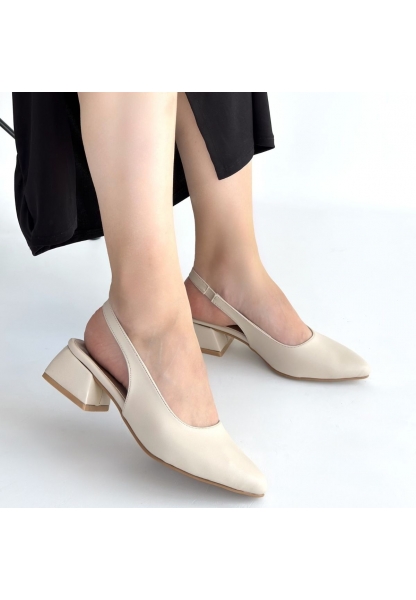 Evia Bej Cilt Topuklu Ayakkabı