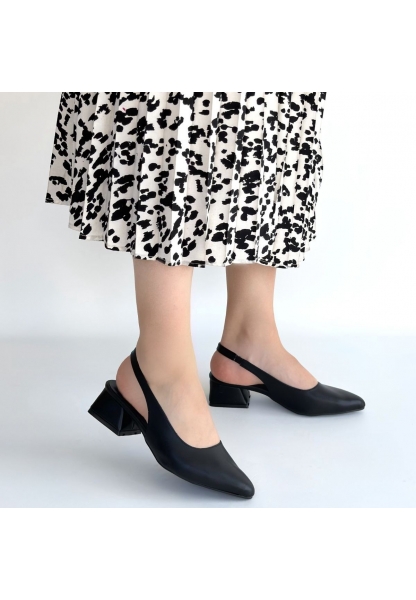 Evia Siyah Cilt Topuklu Ayakkabı