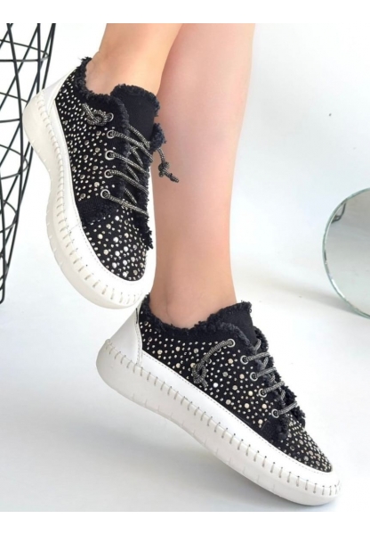 Guji Siyah Kot Bağcıklı Spor Ayakkabı