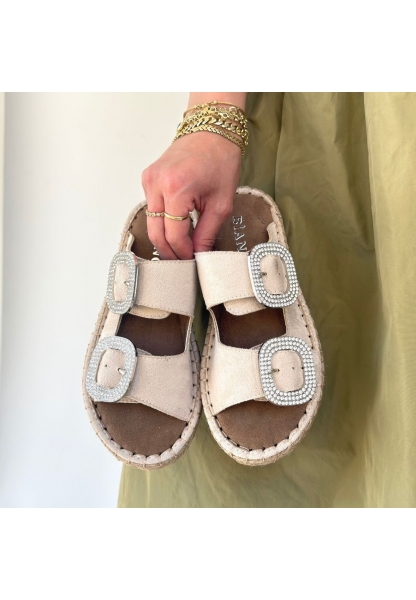 Hertas Bej Nubuk Tokalı Terlik