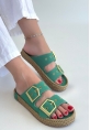 İces Yeşil Nubuk Terlik