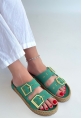 İces Yeşil Nubuk Terlik