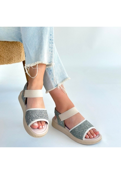 Jake Yeşil Hasır Cilt Sandalet