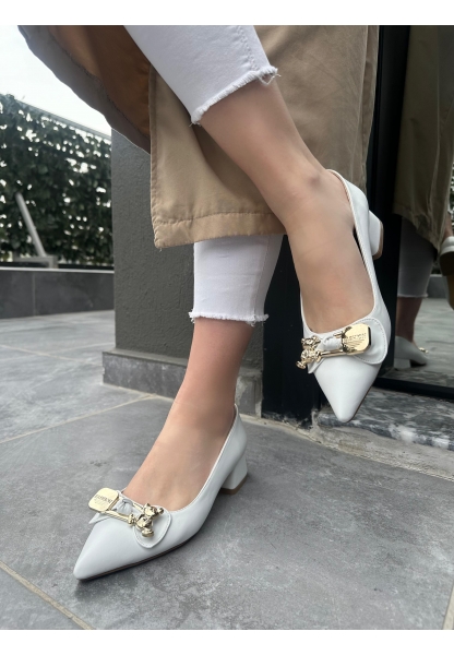 Jies Beyaz Topuklu Ayakkabı