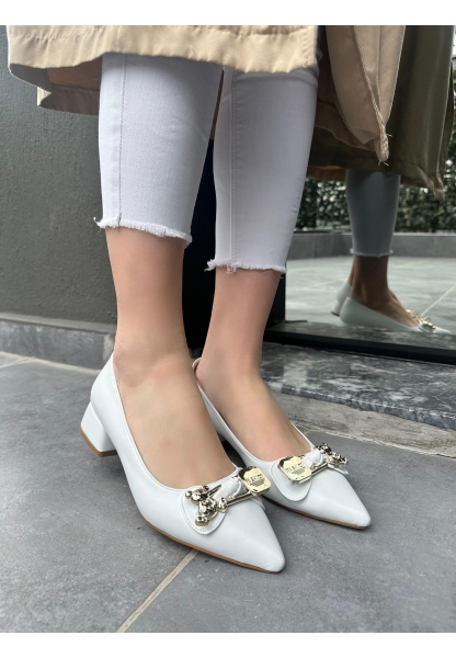 Jies Beyaz Topuklu Ayakkabı