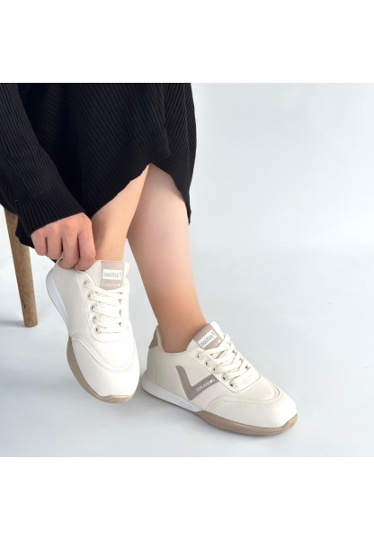 Jowen Bej Cilt Vizon Detaylı Bağcıklı Spor Ayakkabı