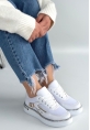 Junda Beyaz Cilt Bağcıklı Spor Ayakkabı