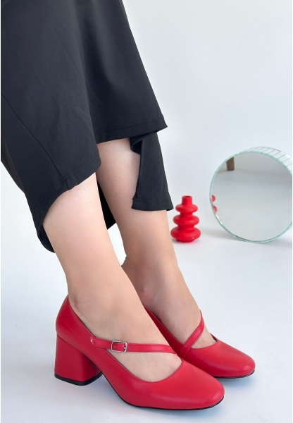 Kier Kırmızı Cilt Topuklu Ayakkabı