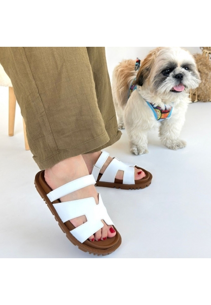 Kooni Beyaz Cilt Terlik