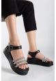 Lalen Siyah Kemerli Sandalet