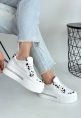 Lawin Beyaz Cilt Beyaz Simli Bağcıklı Spor Ayakkabı