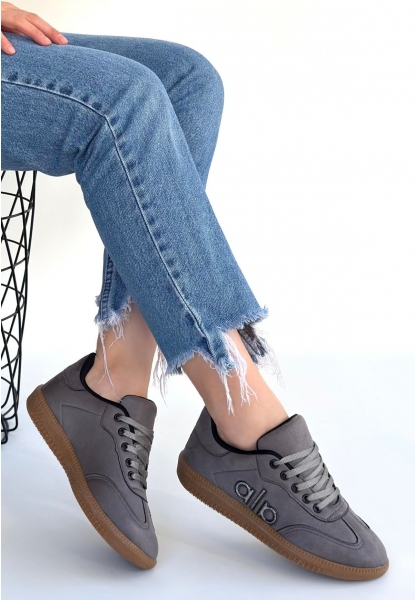 Lendo Gri Süet Bağcıklı Spor Ayakkabı