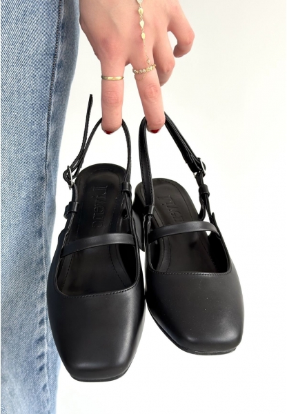 Liva Siyah Cilt Topuklu Ayakkabı