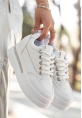 Lulu Beyaz Cilt Bağcıklı Spor Ayakkabı