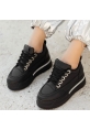 Lulu Siyah Cilt Bağcıklı Spor Ayakkabı