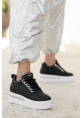 Lulu Siyah Cilt Beyaz Tabanlı Bağcıklı Spor Ayakkabı