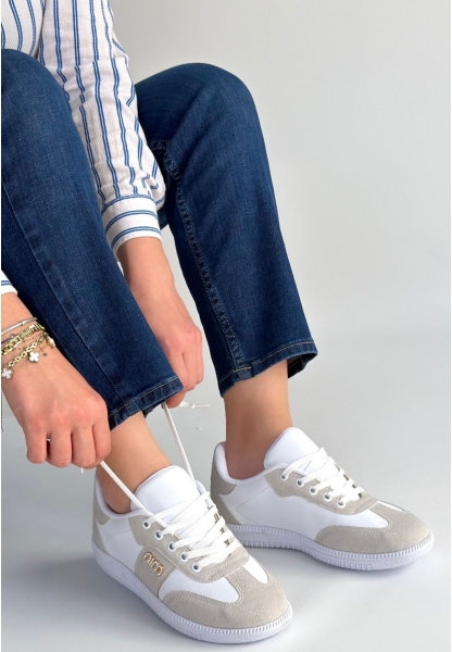 Lunga Beyaz Cilt Bağcıklı Spor Ayakkabı