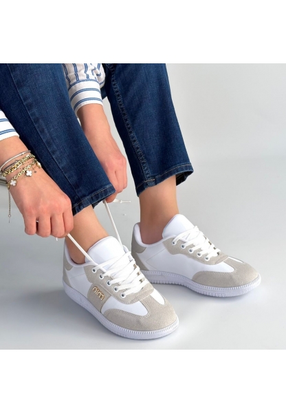 Lunga Beyaz Cilt Bağcıklı Spor Ayakkabı