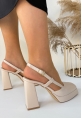 Mety Bej Cilt Topuklu Ayakkabı