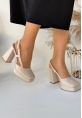 Mety Bej Cilt Topuklu Ayakkabı