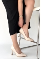 Meyli Bej Cilt Topuklu Ayakkabı