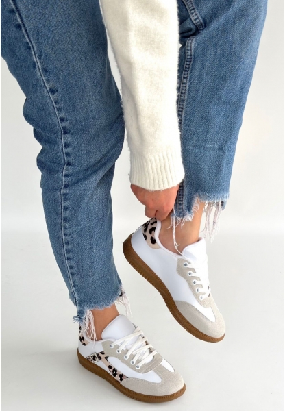 Mier Beyaz Cilt Bağcıklı Spor Ayakkabı