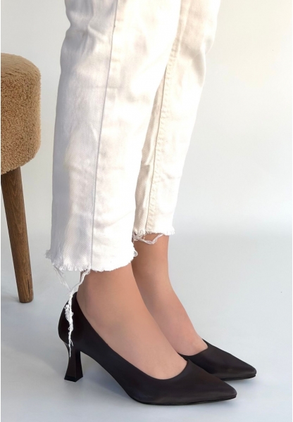 Mırta Acı Kahve Cilt Topuklu Ayakkabı