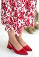 Morji Kırmızı Cilt Topuklu Ayakkabı