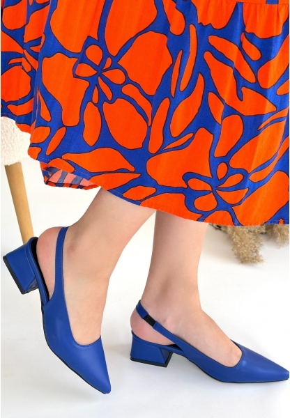 Morji Mavi Cilt Topuklu Ayakkabı