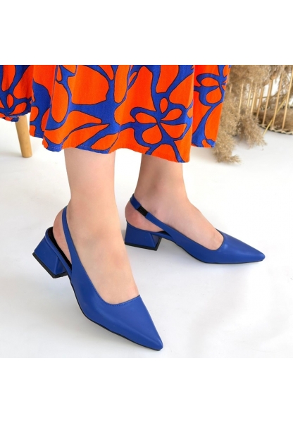 Morji Mavi Cilt Topuklu Ayakkabı