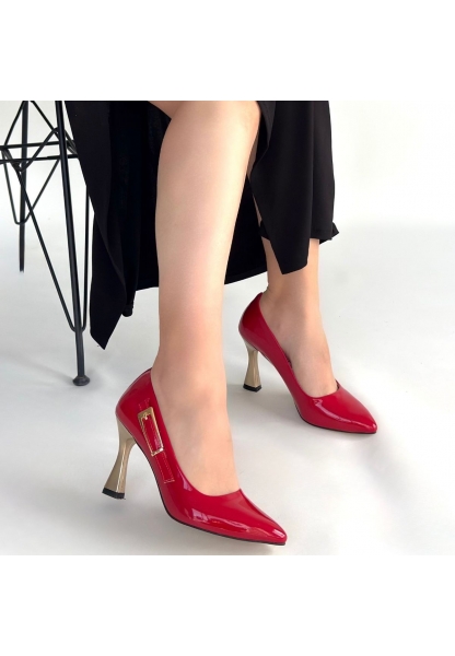 Motya Kırmızı Rugan Topuklu Ayakkabı