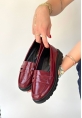 Narli Bordo Rugan Oxford Ayakkabı