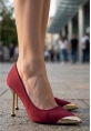 Norji Bordo Saten Stiletto Ayakkabı