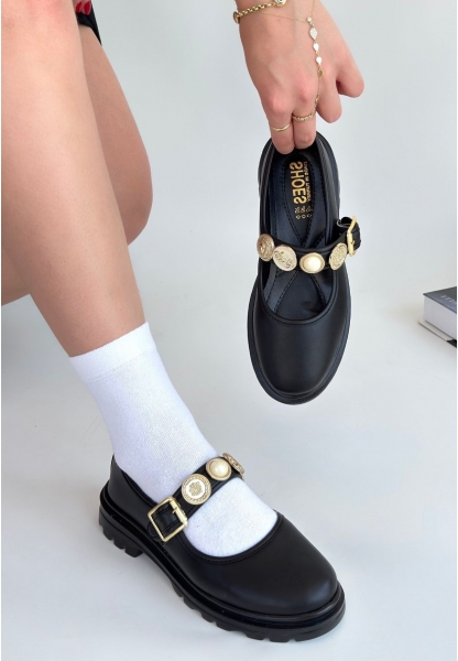 Okira Siyah Cilt Oxford Ayakkabı