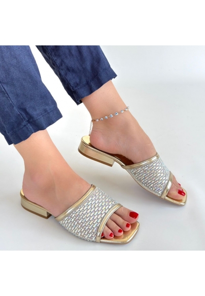 Ortu Gold Cilt İşlemeli Terlik