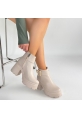 Pinma Bej Cilt Topuklu Bot