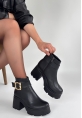 Pinma Siyah Cilt Topuklu Bot