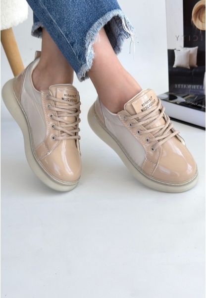 Piona Bej Rugan Bağcıklı Spor Ayakkabı