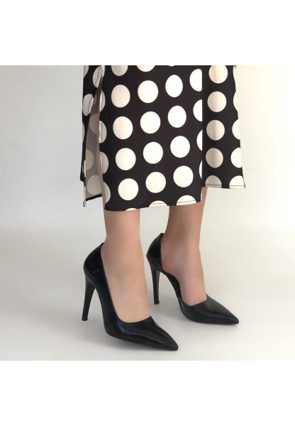 Pley Siyah Rugan Stiletto Ayakkabı