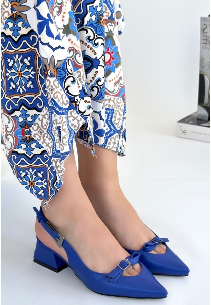 Rewat Mavi Cilt Topuklu Ayakkabı