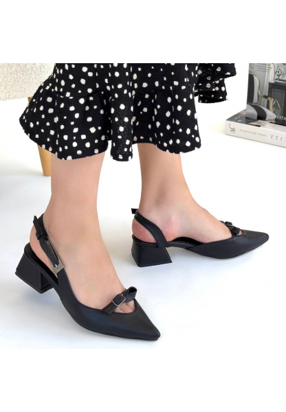 Rewat Siyah Cilt Topuklu Ayakkabı