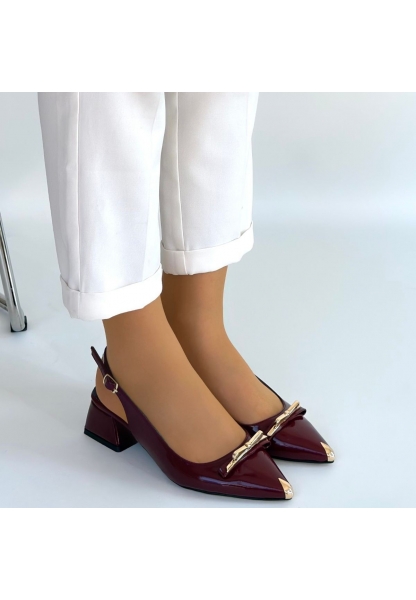 Ricy Bordo Rugan Topuklu Ayakkabı